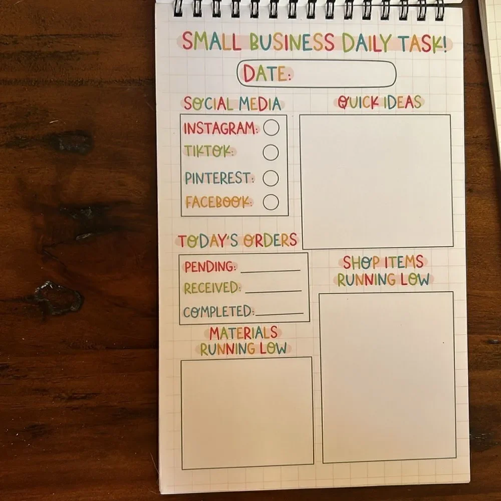 Notebook for planning small businesses task